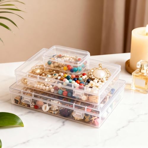LJY 20 Clear Plastic Boxes, 3 Sizes for Hardware - color: Transparent, size: Mixed Sizes