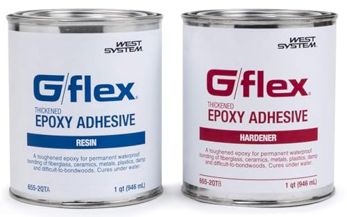 West System 655-2QT G/Flex Epoxy Adhesive, 2 Quarts | Toughened & Flexible