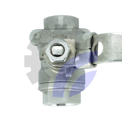 AF Hydro 3/8'' NPT 2 Piece Reducing Ball Valve, Stainless Steel SS316 Standard for Water, Oil and Gas with Blue Locking Handles - size: 3/8 Inch