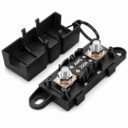 MGI SpeedWare MEGA Fuse Holder Kit with Fuse – Heavy Duty Bolt-Down Battery Fuse Block for Automotive, Marine, RV & High Current Power Distribution Systems (250 AMP) - size: 250 AMP