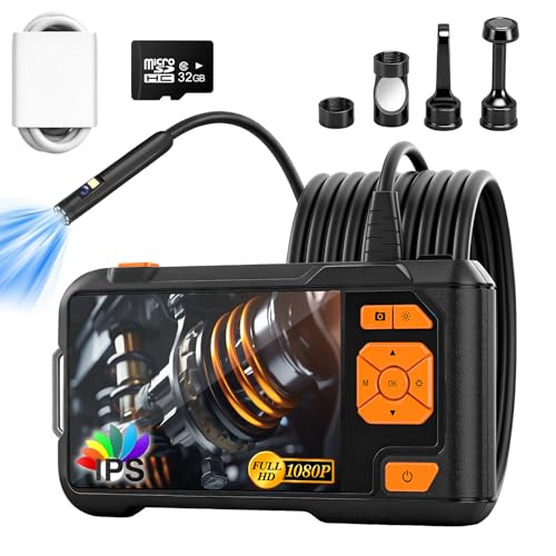 Dual Lens Endoscope Camera with Light, 1080P Borescope
