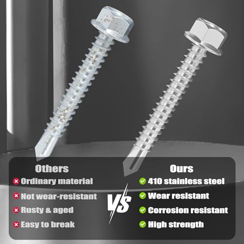 VGBUY Self Drilling Screws Assortment Kit, 150Pcs - color: Silver