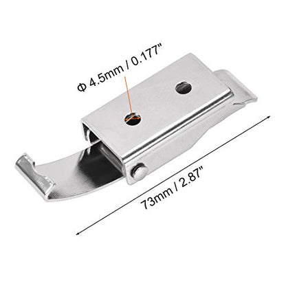 uxcell 2.87-inch SUS304 Stainless Steel Draw Toggle Latch with Spring-Steel Hook - 2 Pcs