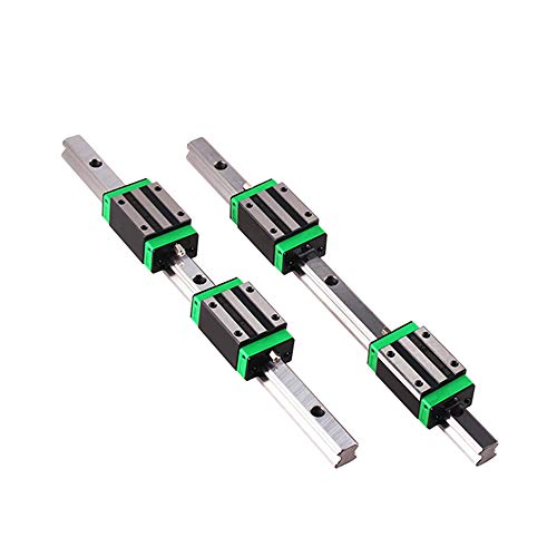 Linear Rail 2PCS HGR15 300mm Linear Guide Rail HGH15CA HGH15 Linear Slide Rail + 4PCS HGH15CA Carriage Slider Block CNC Kit for DIY CNC Routers Lathes Mills - size: 300mm, style: HGR15