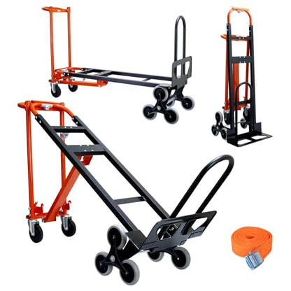 3 in 1 Stair Climbing Dolly Cart with Wheels,1000LBS(Orange) - color: Orange
