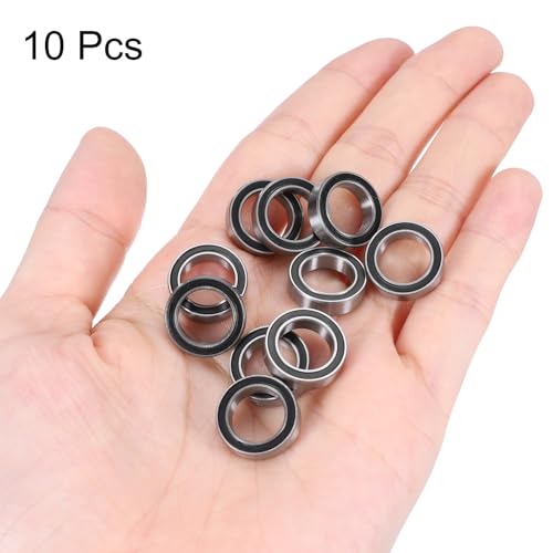 uxcell 10pcs 6700-2RS Bearing 10x15x4mm, Chrome Steel, Miniature, ABEC3 - size: 6700-2RS