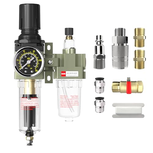 NPT 1/4" Air Compressor Water Separator Filter Pressure Regulator - color: Auto Drain Kit, size: 1/4"NPT