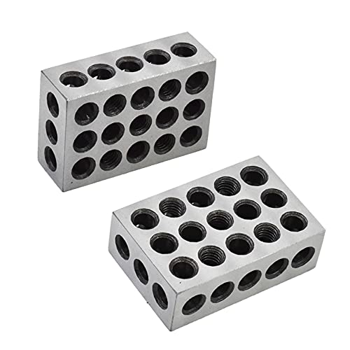 1 x 2 x 3 Inch Blocks Matched Pair 23 Holes Hardened Steel HRC 57-62 123 Precision Machinist Set Up Blocks