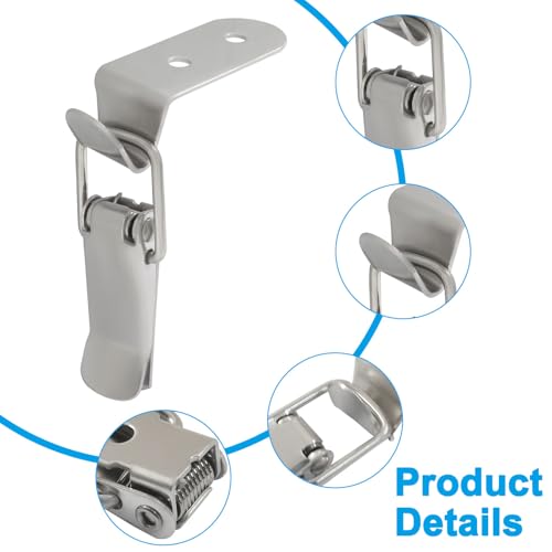 4 Sets 90 Degree Tool Box Hood Locks Latches with Lock Button - style: 4 set with Lock Button