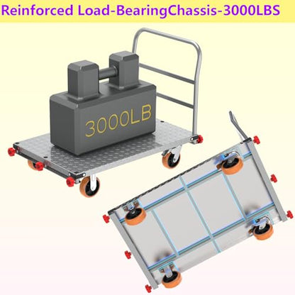 40"x24" Drywall Cart & Lumber Panel Truck, 3000 lbs
