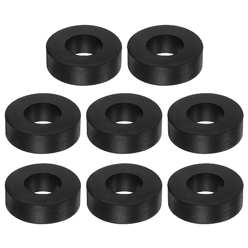 HARFINGTON 8pcs Rubber Spacer 2 Inch OD 1 Inch ID 0.6 Inch Thick Neoprene Round Anti Vibration Isolation Pads Isolator Rubber Washers Bushings for Home Cars Boat Accessories, Black - size: 25mm x 50mm x 15mm