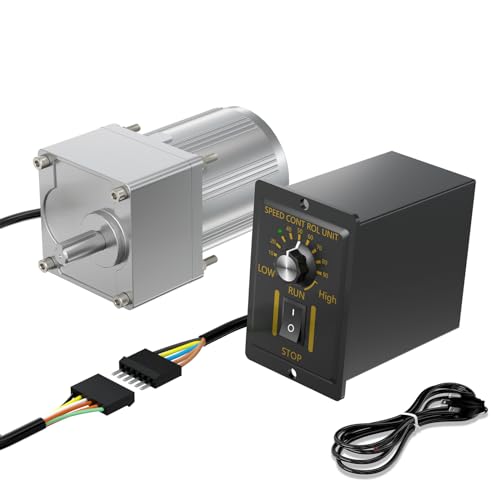15Watts AC 110V 50/60HZ Gear Reducer Motor 108RPM Shaft Diameter 10mm & AC Speed Controller Kits CW CCW for Mask Machine, Chemical Good Medical Industry - size: 108RPM, style: 15Watts