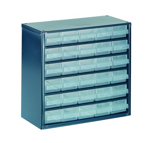 Raaco Steel Storage Cabinet, Compact 30-Drawer (C6-30), Tool Organizer - size: Compact-30D