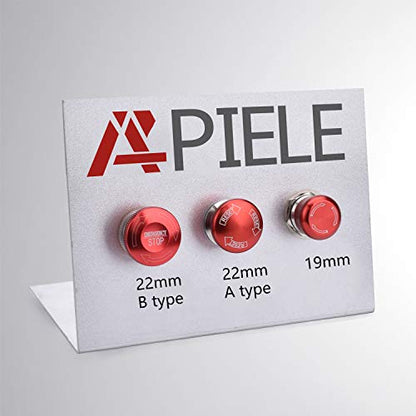 APIELE 22mm Metal Emergency Stop Push Button Switch Latching 12V-250V Stainless Steel 7/8" Mounting Hole B Type - size: 22mm (7/8"), style: B Type