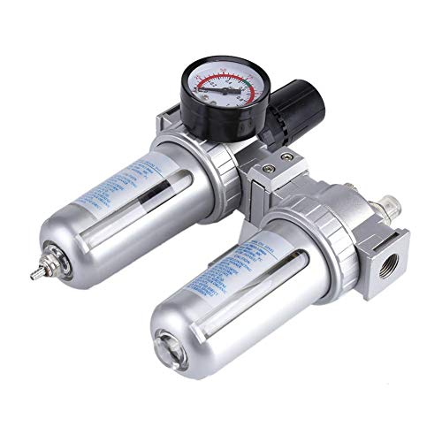 SFC300 Compressed Air Filter Regulator Combo 3/8" NPT Oil Water Separator Air Particulate Filter Trap Filter Regulator Valve Automatic