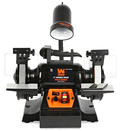 WEN BG625V 2.5-Amp 6-Inch Variable Speed Bench Grinder with Flexible Work Light , Black - style: Variable Speed