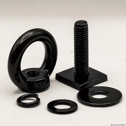 NACETURE Heavy Duty M8 T-Track Eye Bolt Tie Down Anchors, 30mm 4 Pack - color: Black M8 30mm 4 Pack