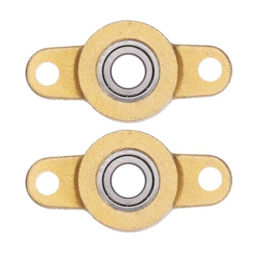 uxcell 2Pcs STF07 Pillow Block Bearings 7mm Bore, Copper Housing, ABEC 3 - size: STF07(7mm Shaft)