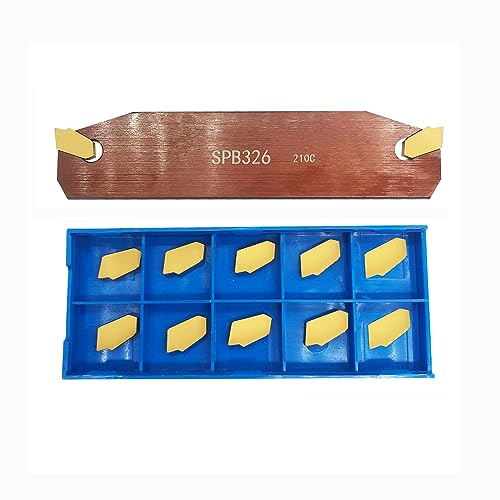 Grooving Slotting Tool Cut Off Plate Tool Lathe Turning Tools SPB326, Grooving Cut-Off Tool with 12 pcsSP300 Carbide Turning Inserts Grooving Parting Blade Plate - size: SPB326+SP300