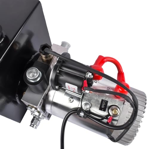 12V DC Hydraulic Pump 12 Quart Hydraulic Power Unit Single Acting with Steel Reservoir for Dump Trailer Truck Car Lift Unit Dynast