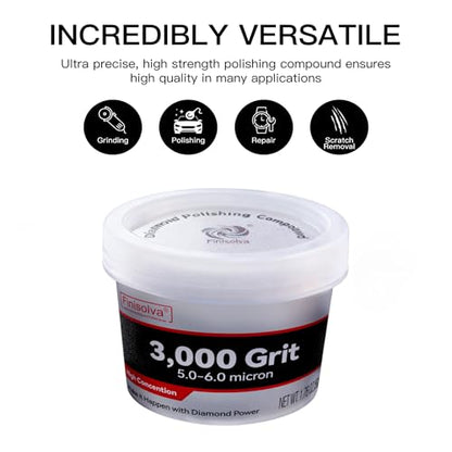 Diamond Paste Lapping Compound, 3,000 Grit, 50 G/1.76 Oz, Scratch Removal - size: 3,000Grit, style: 1.78 oz (50g)