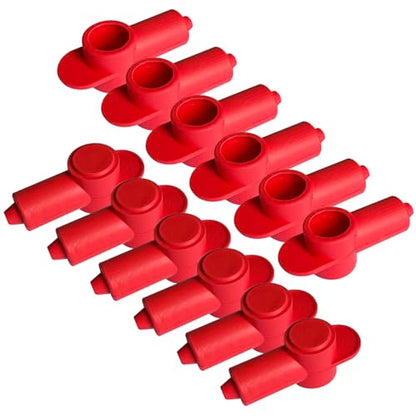 Ampper Silicone 1/4", 5/16" Stud Terminal Cover Fit 16-6 Gauge, Red 12 Pc - color: Red, size: 1/4" & 5/16" Stud S