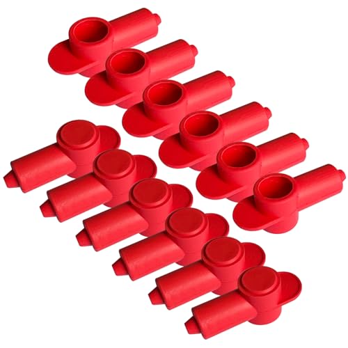Ampper Silicone 1/4", 5/16" Stud Terminal Cover Fit 16-6 Gauge, Red 12 Pc - color: Red, size: 1/4" & 5/16" Stud S