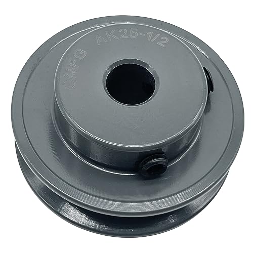 AK2512,AK25-1/2 V Belt Pulley,2.5 inch OD,1/2 inch Bore,Cast Iron Material, AK Single Groove v Belt Pulleys for "A" or ''4L" or "3L" Belts - size: 2.5 inch OD,1/2 inch Bore, style: 1 Groove