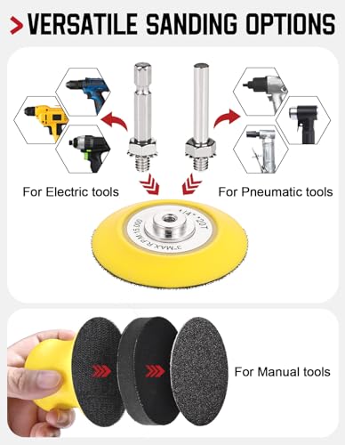268-Pack 3 Inch Sanding Discs Drill Sanding Attachment, 80-5000 Grit Wet Dry Hook and Loop Sandpaper, Soft Foam Buffering Pad with 1/4" Shank Backing Plate for Car Wood Resin Metal - size: 3 Inch