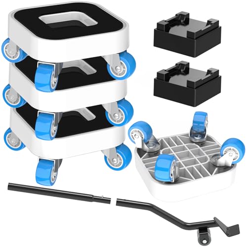 New Upgrade Furniture Sliders: Furniture Dolly with 360° Rotatable Wheels - size: 1.25in wheels + 1 pry bar