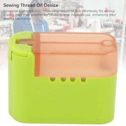 Sewing Thread Oil Box, Universal Strong Magnetic Adsorption Sewing Thread Lubricating Oil Device Break and Split Prevention Sewing Thread Lubricator Box for Sewing Work (Green)