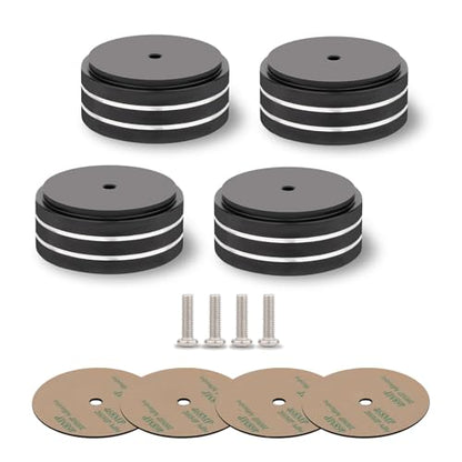 Audio Isolation Feet Aluminum Load 400KG Amplifier Feet 58 * 22MM(4Pcs) - color: Black