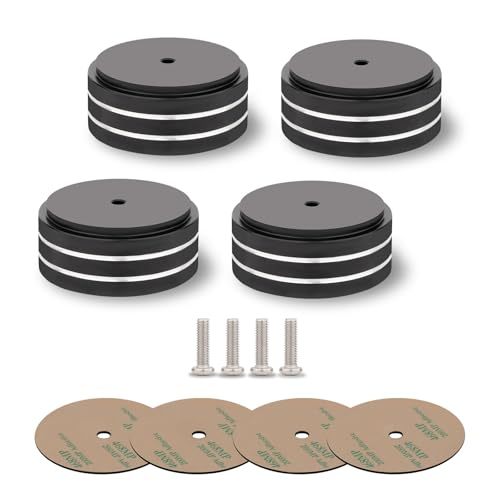Audio Isolation Feet Aluminum Load 400KG Amplifier Feet 58 * 22MM(4Pcs) - color: Black