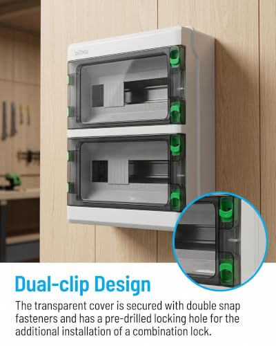 Circuit Breaker Box, IP66 Distribution Protection Box (HA-24 Way-H) - size: HA-24- 11.6x15.3x5.1 INCH