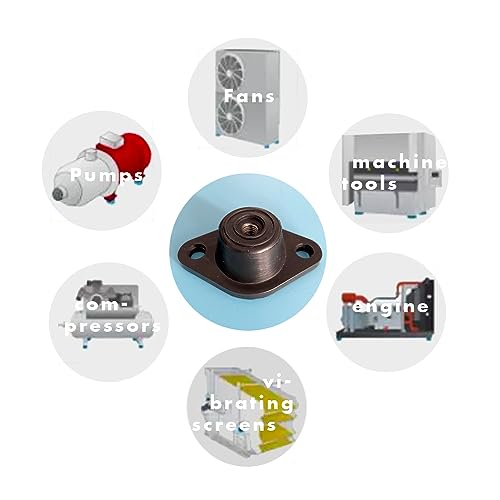 M8 Rubber+metal Anti-Vibration Turret Mounts, Rubber-in Shear Floor Mount, Compression Isolator Mounts for Pumps, Compressors-4PCS