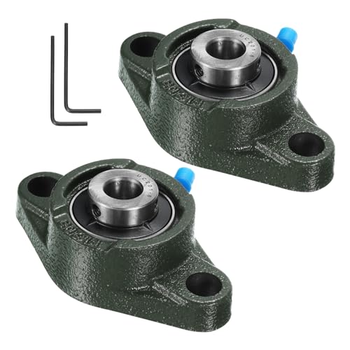 uxcell 2pcs UCFL201-8 Pillow Block Bearings 1/2 inch Bore Self Alignment, Solid Cast Iron Base Mounted Chrome Steel Bearings - size: UCFL201-8