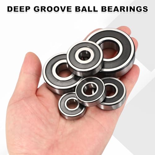 uxcell 2Pcs 6006-2RS Deep Groove Ball Bearings, 30x55x13 mm High Speed Double Rubber Seal Bearings Pre-Lubricated and Stable for Industrial Machinery Repairs 3D Project - size: 6006-2RS(30x55x13 mm)