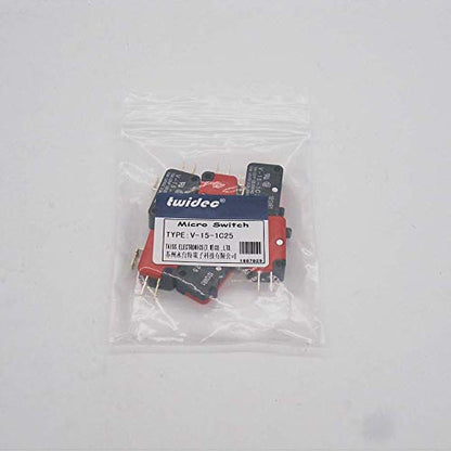 Twidec/6Pcs Snap Action Button Micro Limit Switch 125V/250V 16A SPDT for Microwave Oven Door Arcade V-15-1C25 - style: V-15-1C25