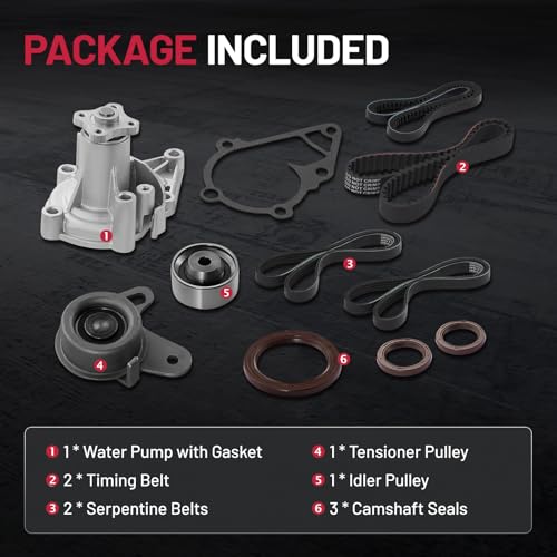 BDFHYK TCK282 Engine Timing Belt Kit with Water Pump Compatible with Hyundai 1996-2011 Accent Compatible with Kia 2006-2011 Rio, Rio5 1.5L 1.6L L4 DOHC - size: TCK282