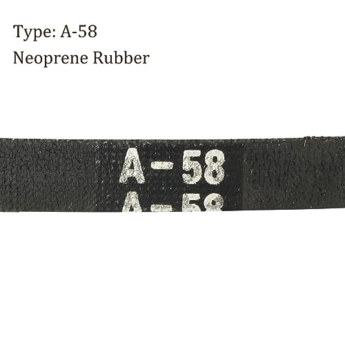 A-58 Drive V-Belt - [58-inch Inside Circumference] A-Section Rubber Drive Belt Wrapped for Transmission Use - size: A-58