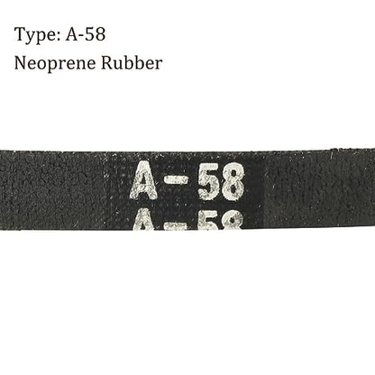 A-58 Drive V-Belt - [58-inch Inside Circumference] A-Section Rubber Drive Belt Wrapped for Transmission Use - size: A-58