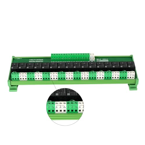 Relay Board, 16 Channel 1 SPDT DIN Rail Mount 24V DC/AC Relay - size: 16 Channel 1 SPDT