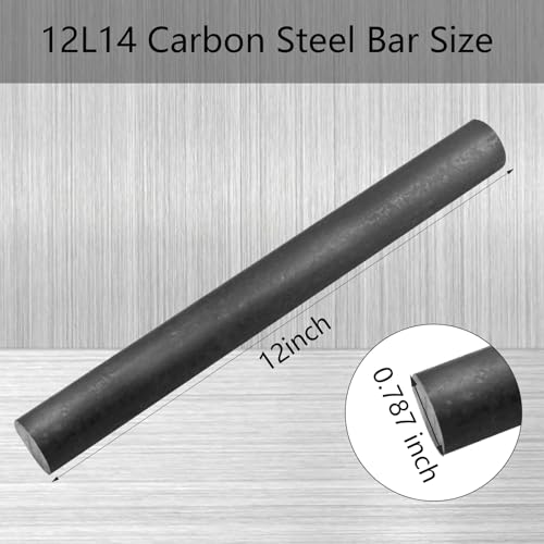 12L14 Steel Bar Stock 12 in Long Carbon Steel for CNC DIY (.787) Round