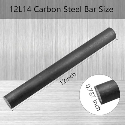 12L14 Steel Bar Stock 12 in Long Carbon Steel for CNC DIY (.787) Round