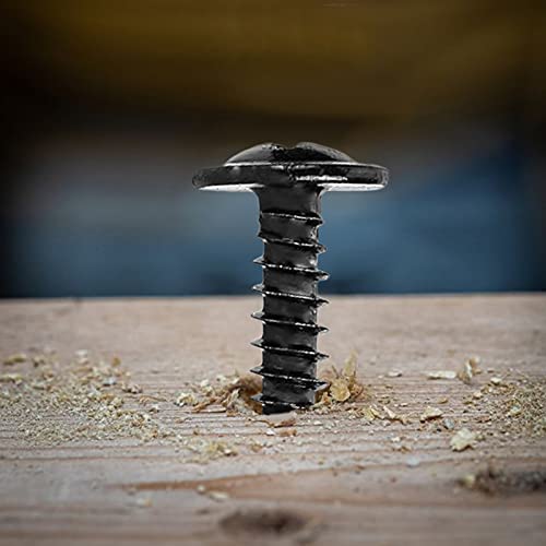 #8 x 1-1/4" Wood Screw 100Pcs Alloy Steel Standard Thread Truss Head Fast Self Tapping Black Oxide by SG TZH - color: Black - Alloy Steel, size: #8 x 1-1/4"