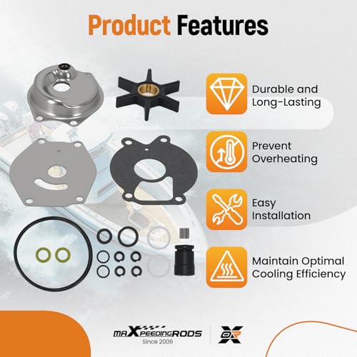 maXpeedingrods 99157T2 Water Pump Impeller Repair Kit for Mercury Mariner - size: For Mercury Mariner 9.9-25, 46-99157T2
