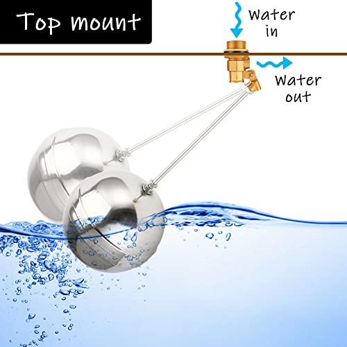 Uenede Float Ball Valve DN15 1/2" Male Thread with NPT Adapter - size: 1/2"-1PCS