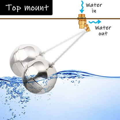 Uenede Float Ball Valve DN15 1/2" Male Thread with NPT Adapter - size: 1/2"-1PCS