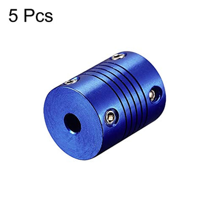 uxcell 5 Pcs 5mm to 4mm Aluminum Alloy Shaft Coupling Flexible Coupler L25xD20 Blue - color: Blue, size: 5mm to 4mm