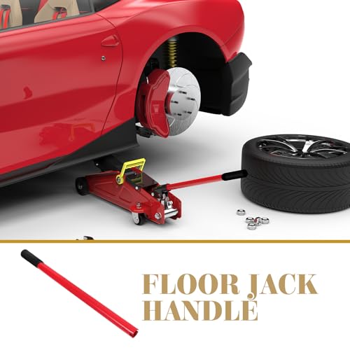 Yardwe Hydraulic Jack Handle Replacement, 3 Ton Floor Jack Handle Replacement for Car Jack Handle Replacement Accessories, Red (Pack of 2) - size: 37.00X2.00X2.00CM (Pack of 2)